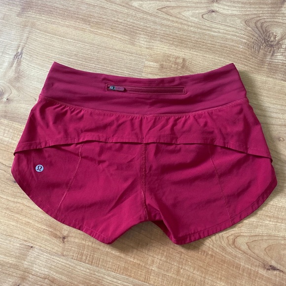 Red lulu lemon shorts (size2) - Picture 3 of 3
